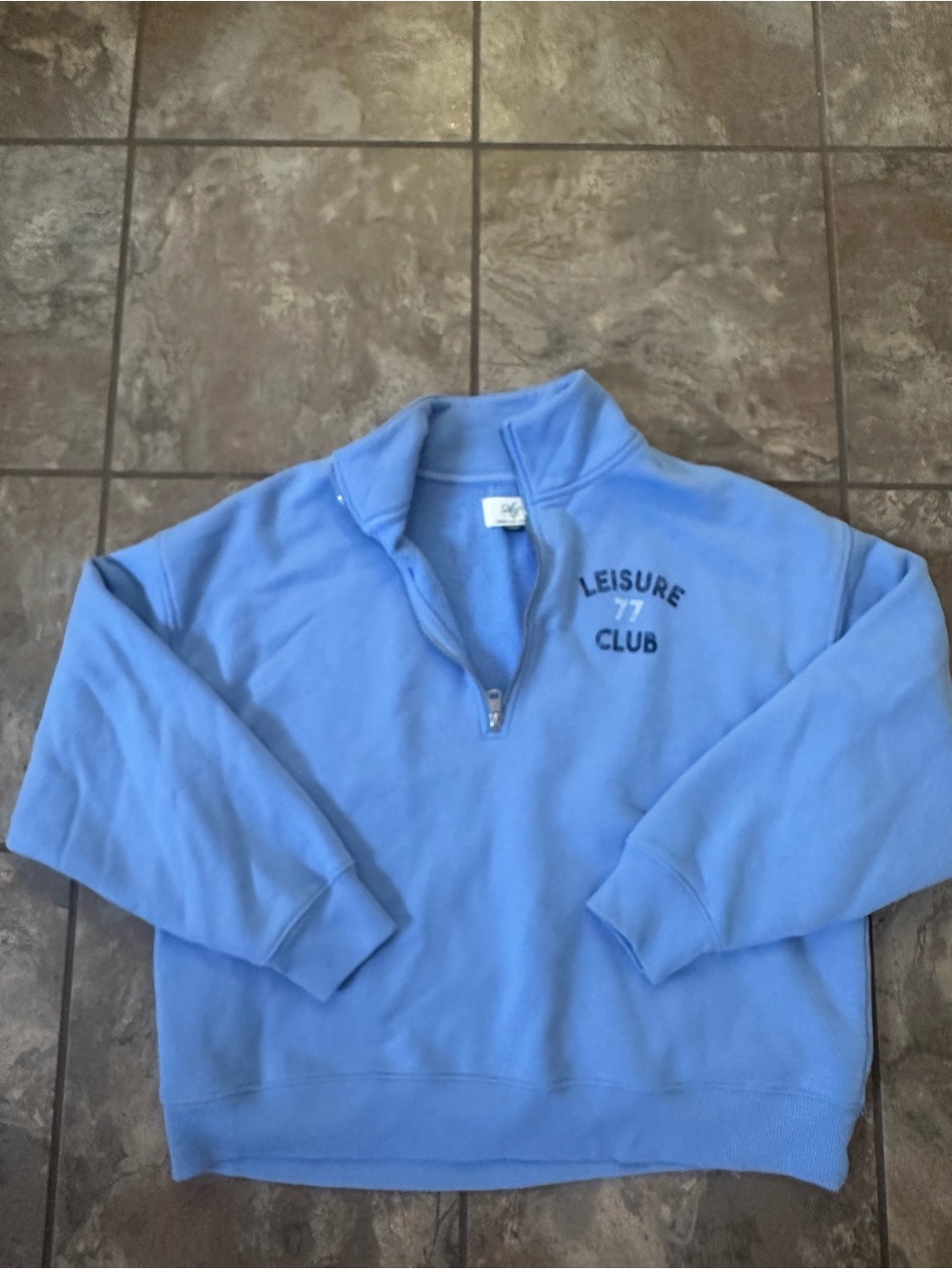 American Eagle Outfitters Light Blue 1/4 Zip Pullover Sweater